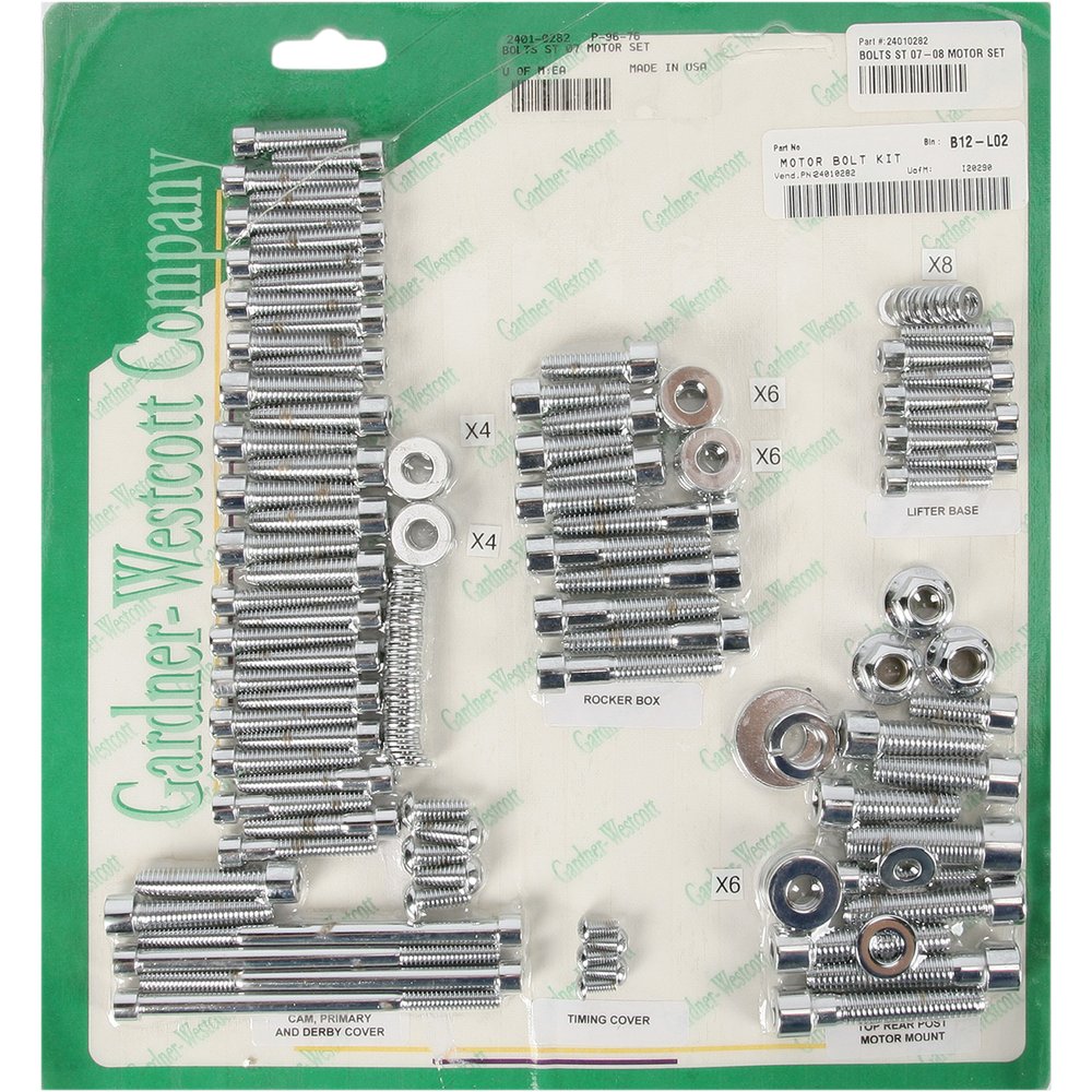 Gardner-Westcott Bolt Kit - Motor Set - Socket-Head - Softail P-96-76