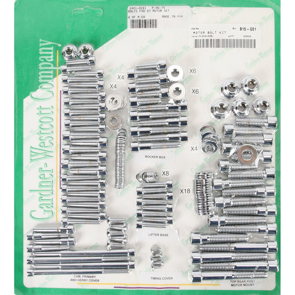 Gardner-Westcott Bolt Kit - Motor Set - Socket-Head - FXD P-96-75