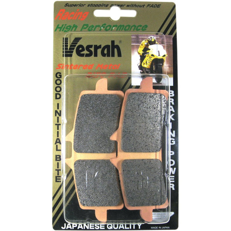 Vesrah brake pads in packaging with branding and product details.
