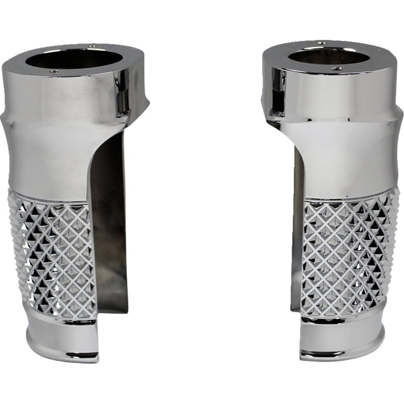 Eddie Trotta Designs Fork Slider Covers - Chrome - Cross-Cut TC-WT998
