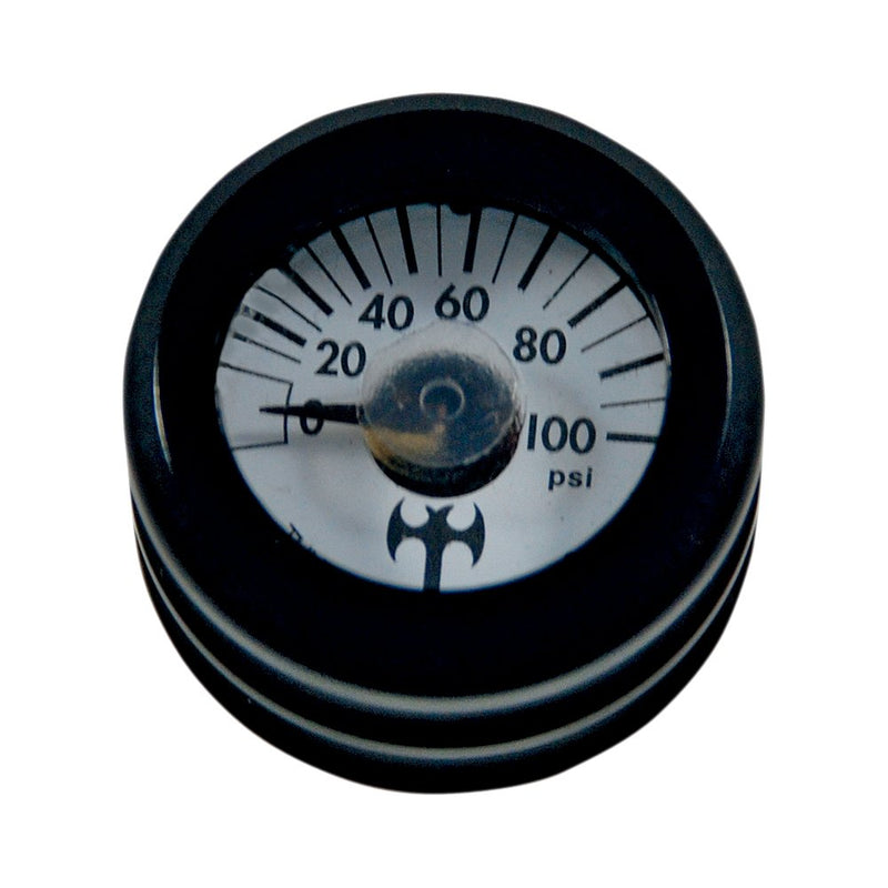 Eddie Trotta Designs Mini Oil Pressure Gauge and Cover - Black - White Face - 3/16" W x 9/16" D TC-001B