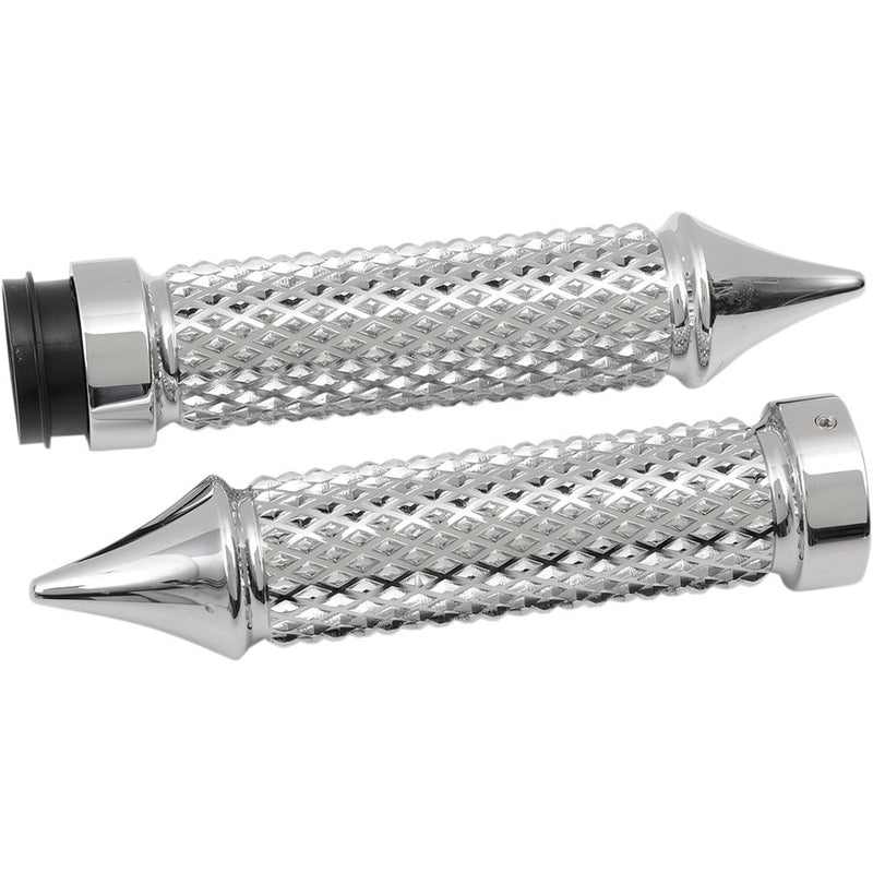 Eddie Trotta Designs Cross Cut Grips - TBW - Chrome TC769
