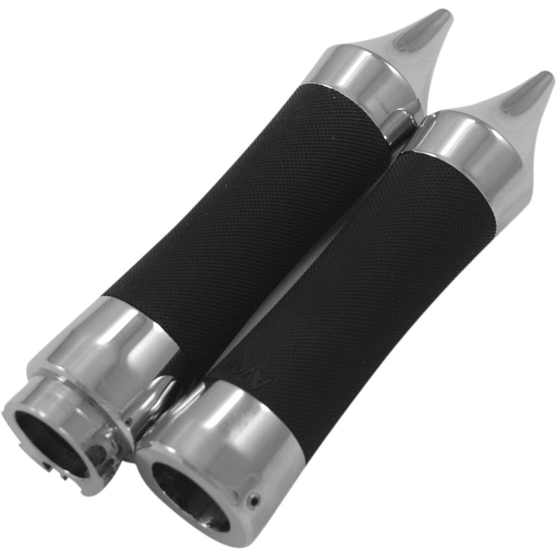 Eddie Trotta Designs Comfort Dead End Grips - Chrome/Rubber TC-764