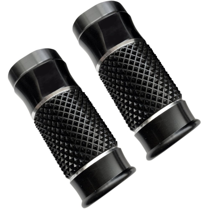 Eddie Trotta Designs Fork Slider Covers - Extended +2" - Black Anodized - Cross-Cut TC-964B