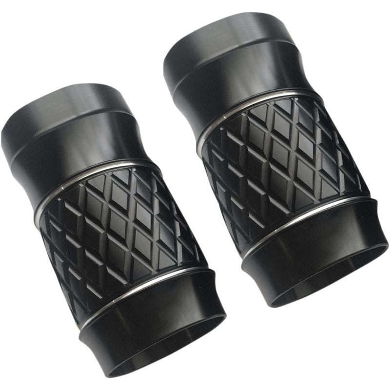 Eddie Trotta Designs Fork Slider Covers - Black Anodized - Platinum-Cut TC-963B