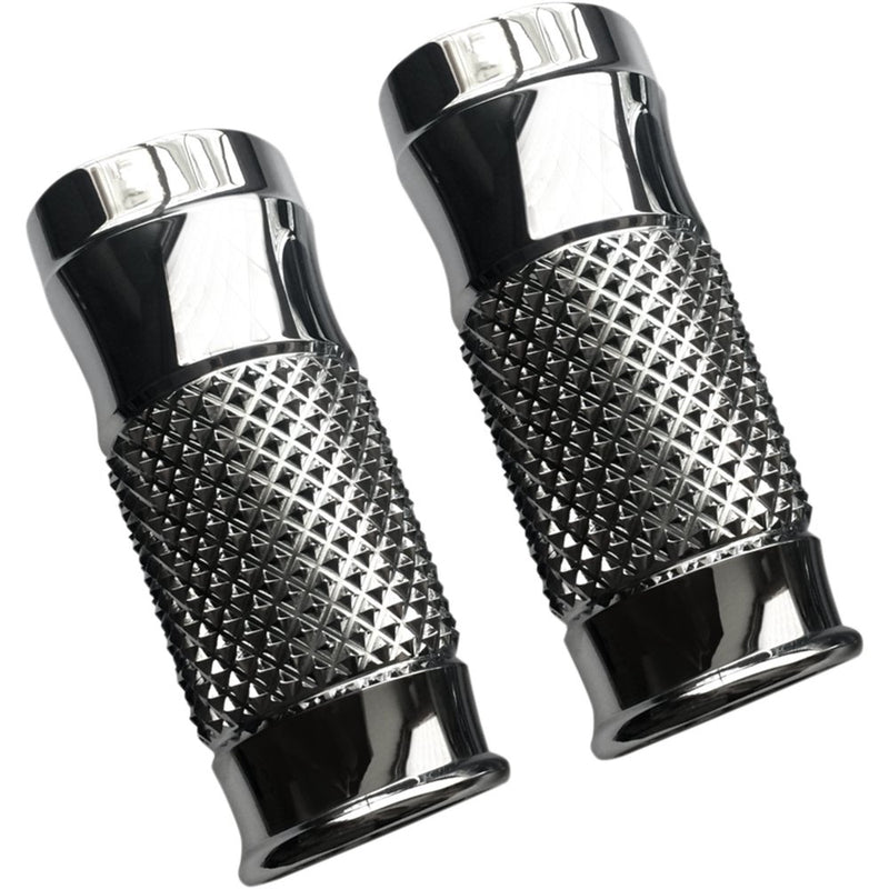 Eddie Trotta Designs Fork Slider Covers - Extended +2" - Chrome - Cross-Cut TC-964