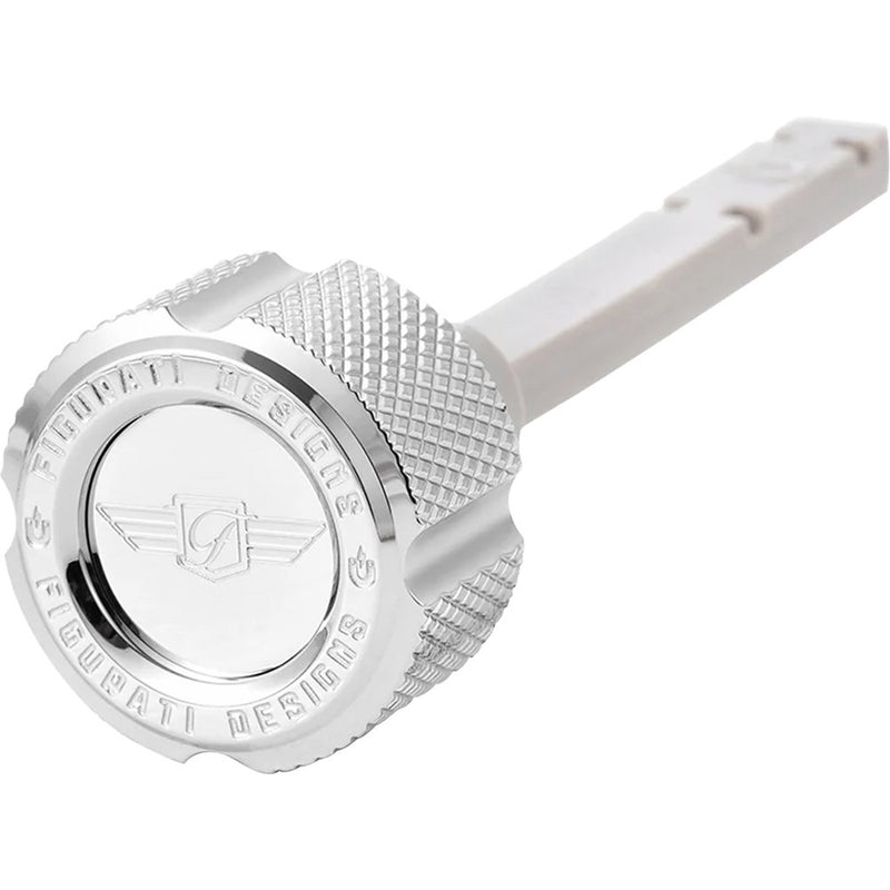 Figurati Designs Transmission Oil Dipstick - Magnetic - Knurled - Silver - M8 FD01-MAGTD-KN-SS