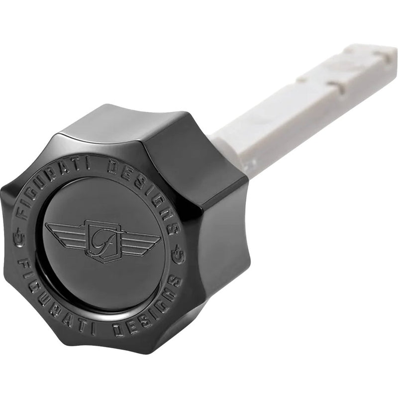 Figurati Designs Transmission Oil Dipstick - Magnetic - Curved - Black - M8 FD01-MAGTD-SM-BLK