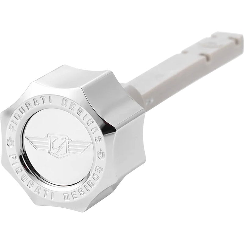 Figurati Designs Transmission Oil Dipstick - Magnetic - Curved - Silver - M8 FD01-MAGTD-SM-SS
