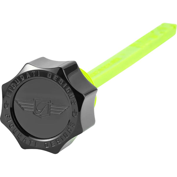 Figurati Designs Magnetic Oil Dipstick - Curved - Black - Indian FD01-MAGDSPP-SM-BLK