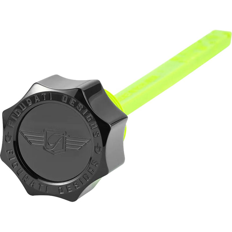 Figurati Designs Magnetic Oil Dipstick - Curved - Black - Indian FD01-MAGDSPP-SM-BLK
