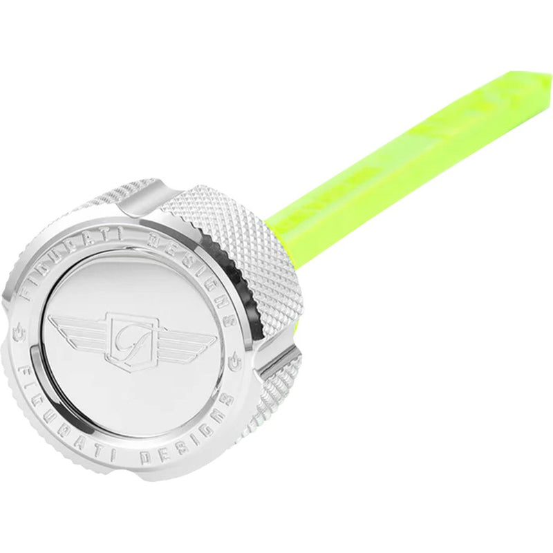 Figurati Designs Magnetic Oil Dipstick - Knurled - Silver - Indian FD01-MAGDSPP-KN-SS