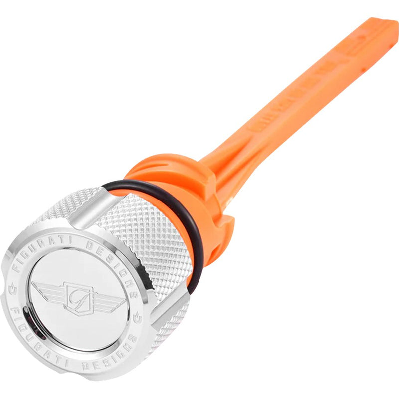 Figurati Designs Magnetic Oil Dipstick - Knurled - Silver - M8 Softail FD01-STM8-KN-SS