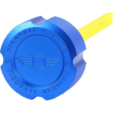 Figurati Designs Performance Magnetic Oil Dipstick - Knurled - Blue - M8 Touring/Trike FDP01-M8KN-B