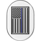 Figurati Designs Antenna Cover - Left Rear Fender - Blue Line American Flag - Chrome FD70-AC-SS-LT