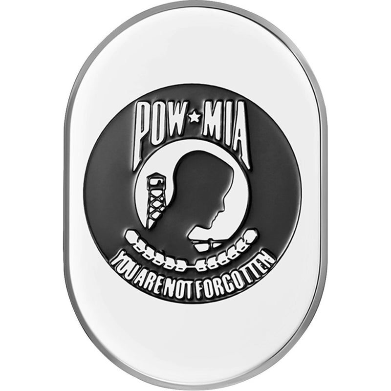 Figurati Designs Antenna Cover - Left Rear Fender - POW-MIA - Chrome FD50-AC-SS-LT