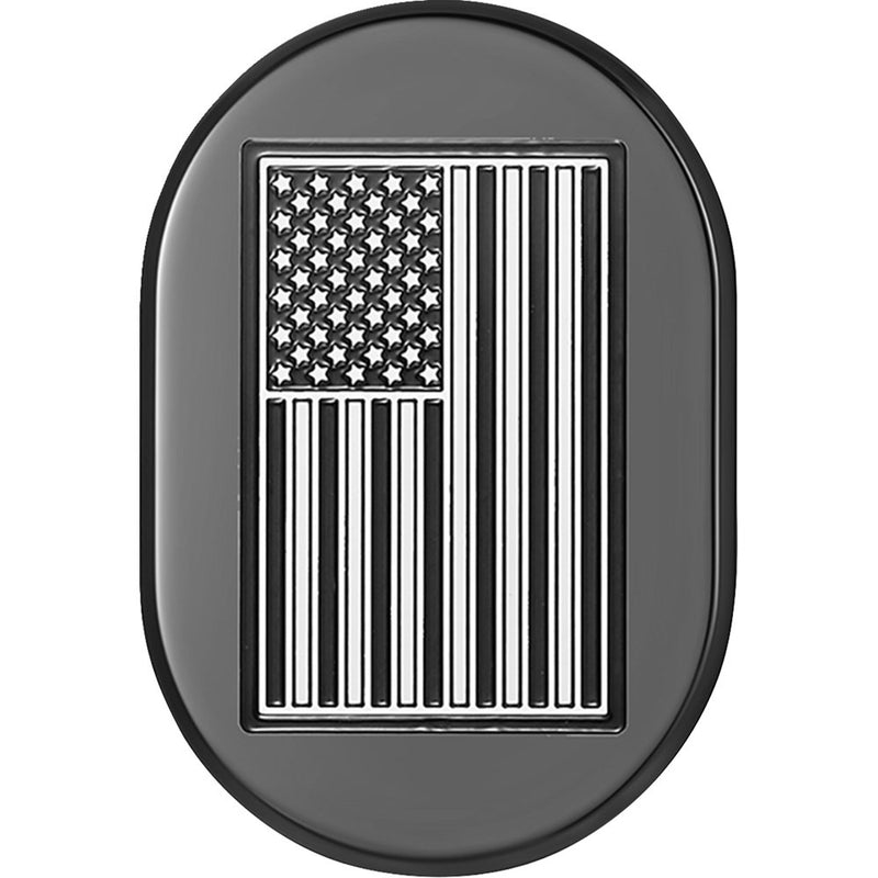 Figurati Designs Antenna Cover - Left Rear Fender - Contrast Cut American Flag - Black FD26-AC-BLK-LT