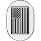 Figurati Designs Antenna Cover - Right Rear Fender - Contrast Cut American Flag - Chrome FD26-AC-SS-RT