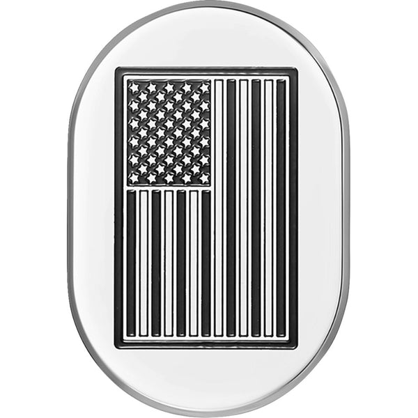 Figurati Designs Antenna Cover - Right Rear Fender - Contrast Cut American Flag - Chrome FD26-AC-SS-RT