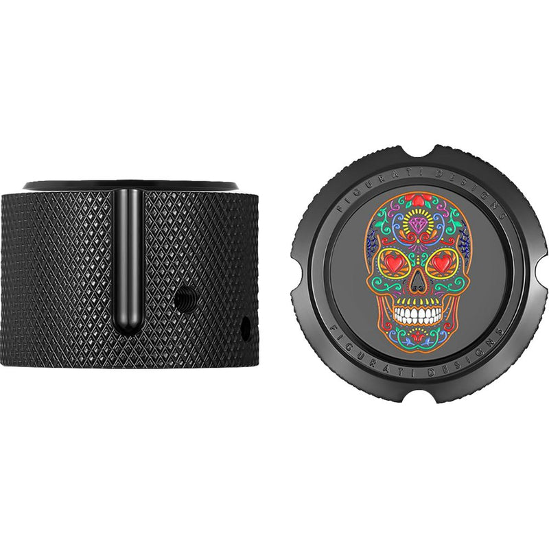 Figurati Designs Seat Mounting Knob - Black - Sugar Skull FD30-SEAT-SCREW-BLK