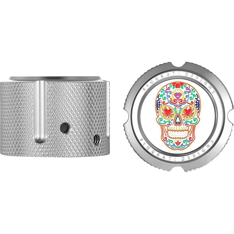 Figurati Designs Seat Mounting Knob - Stainless Steel - Sugar Skull FD30-SEAT-SCREW-SS
