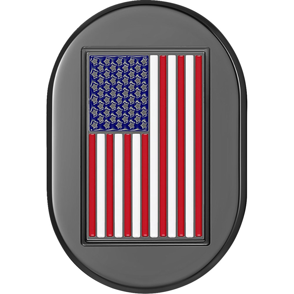 Figurati Designs Antenna Cover - Left Rear Fender - American Flag - Black FD21-AC-BLK-LT