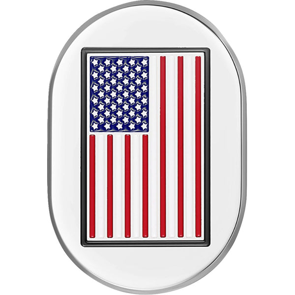 Figurati Designs Antenna Cover - Left Rear Fender - American Flag - Chrome FD20-AC-SS-LT