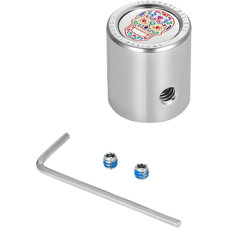 Figurati Designs Heel-Toe Shifter Cover - Sugar Skull - Stainless Steel FD30-HTSC-SS
