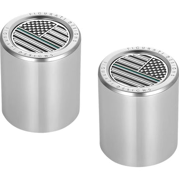 Figurati Designs Docking Covers - American Flag - Contrast Cut - Silver FD72-DC-2730-SS