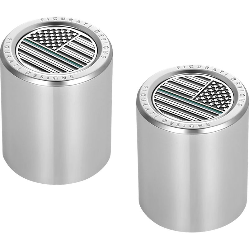 Figurati Designs Docking Covers - American Flag - Contrast Cut - Silver FD72-DC-2730-SS