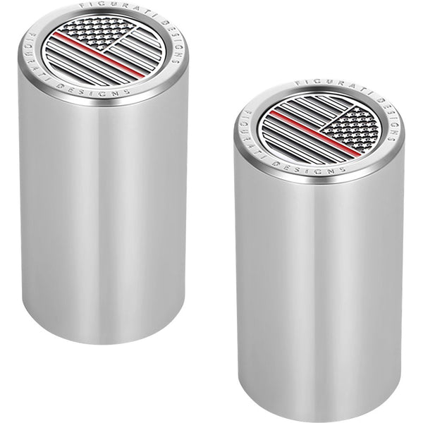 Figurati Designs Docking Covers - American Flag - Red Line - Long - Silver FD73-DC-2545-SS