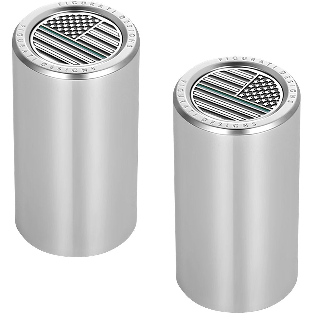 Figurati Designs Docking Covers - American Flag - Green Line - Long - Silver FD72-DC-2545-SS