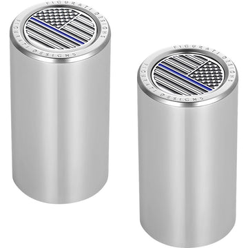 Figurati Designs Docking Covers - American Flag - Blue Line - Long - Silver FD70-DC-2545-SS