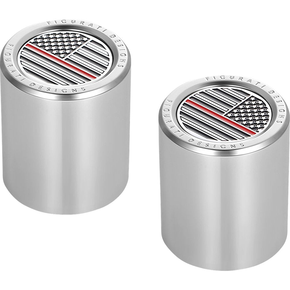 Figurati Designs Docking Covers - American Flag - Red Line - Short - Silver FD73-DC-2530-SS