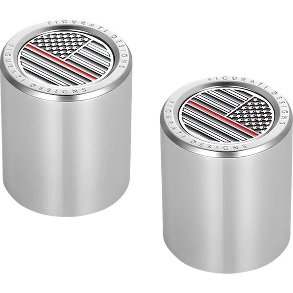 Figurati Designs Docking Covers - American Flag - Red Line - Short - Silver FD73-DC-2530-SS