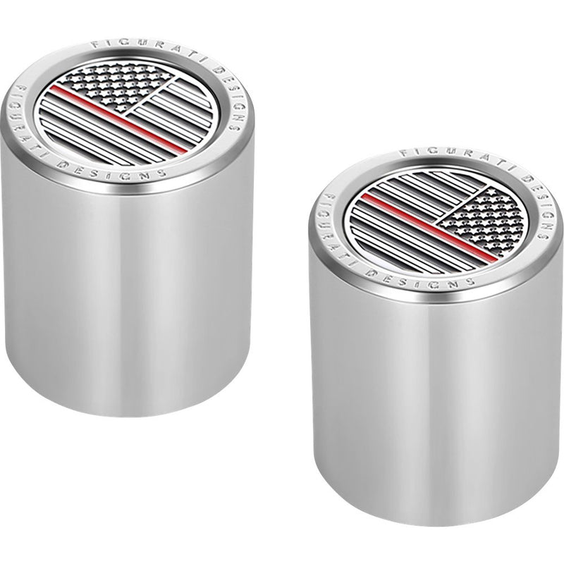 Figurati Designs Docking Covers - American Flag - Red Line - Short - Silver FD73-DC-2530-SS