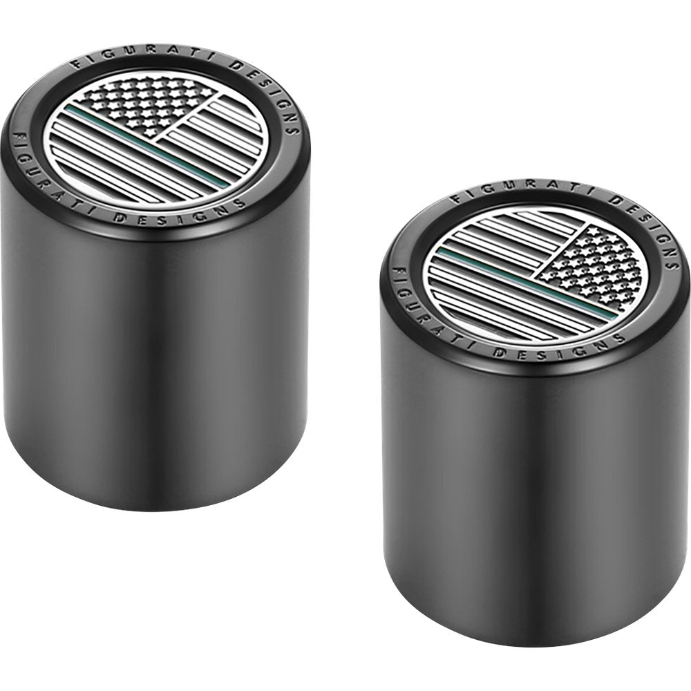 Figurati Designs Docking Covers - American Flag - Green Line - Short - Black FD72-DC-2530-BK