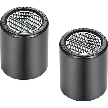 Figurati Designs Docking Covers - American Flag - Green Line - Short - Black FD72-DC-2530-BK