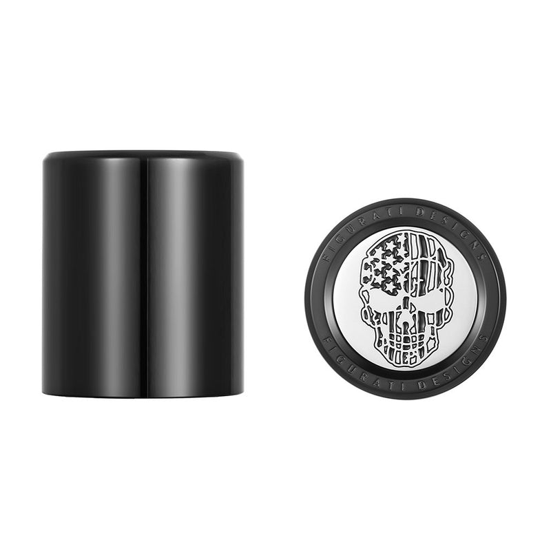 Figurati Designs Docking Covers - American Flag Skull - Contrast Cut - Black FD27-DC-2730-BK