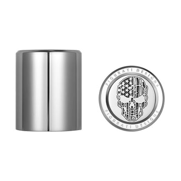 Figurati Designs Docking Covers - American Flag Skull - Contrast Cut - Silver FD27-DC-2730-SS