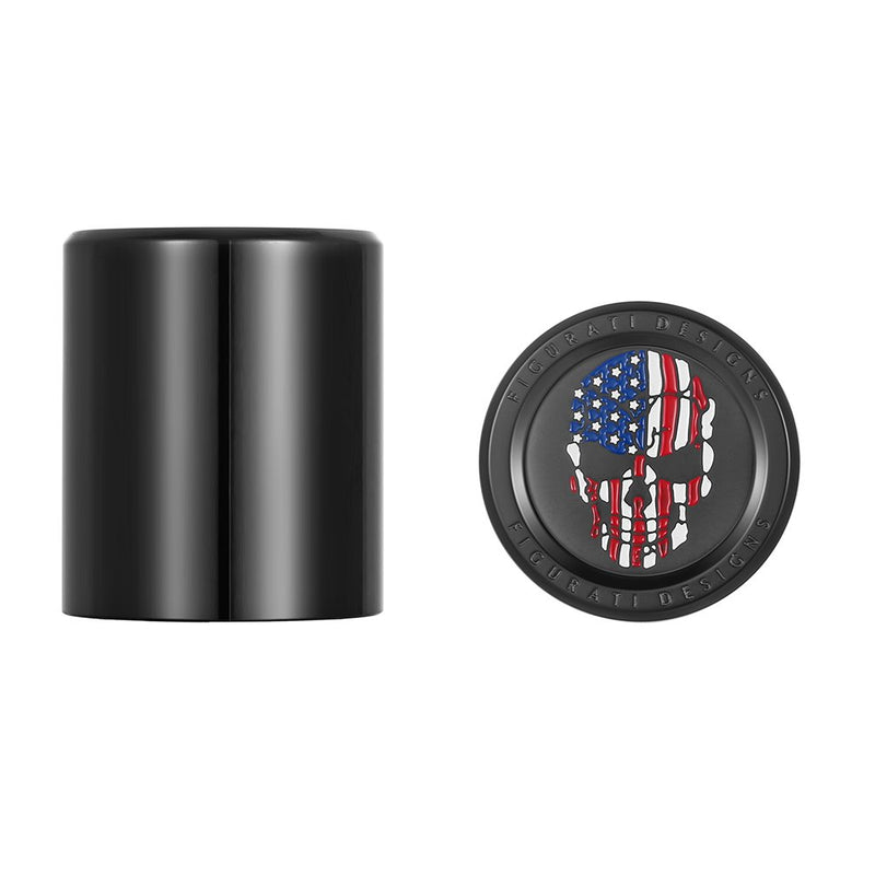 Figurati Designs Docking Covers - Red/White/Blue American Flag Skull - Black FD25-DC-2730-BK