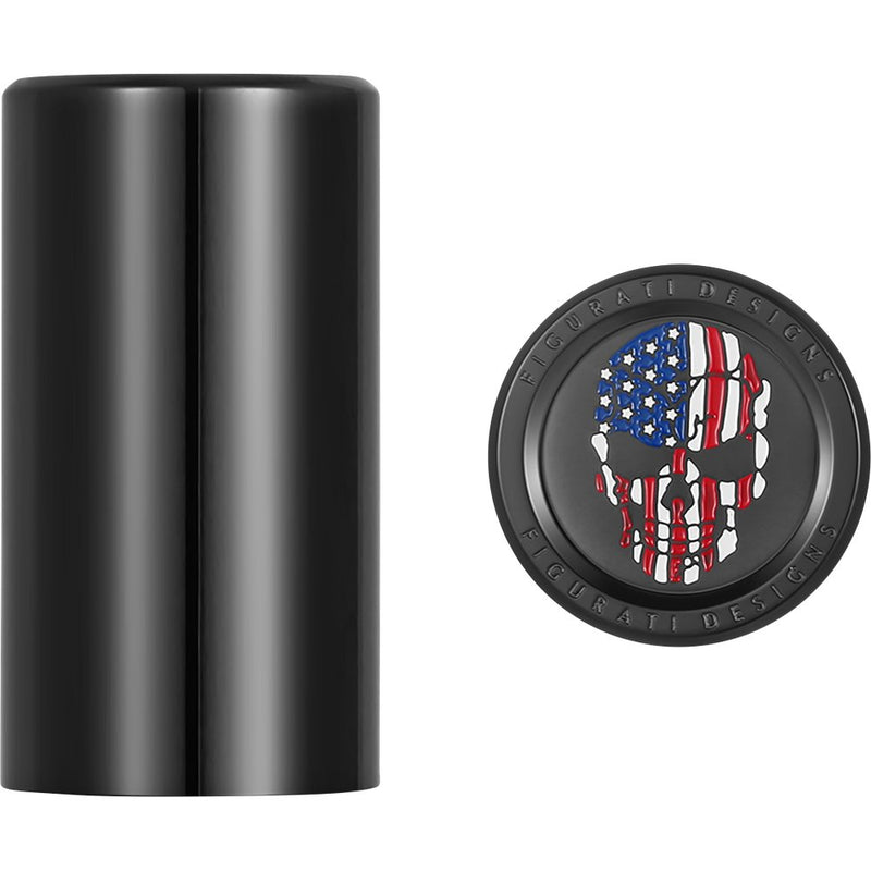 Figurati Designs Docking Covers - Red/White/Blue American Flag Skull - Long - Black FD25-DC-2545-BK