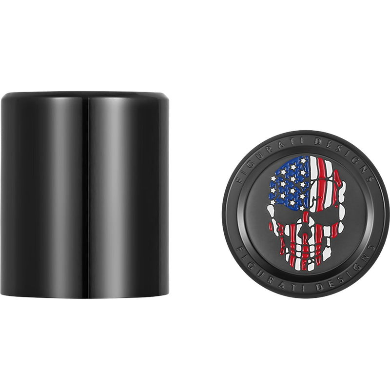 Figurati Designs Docking Covers - Red/White/Blue American Flag Skull - Short - Black FD25-DC-2530-BK
