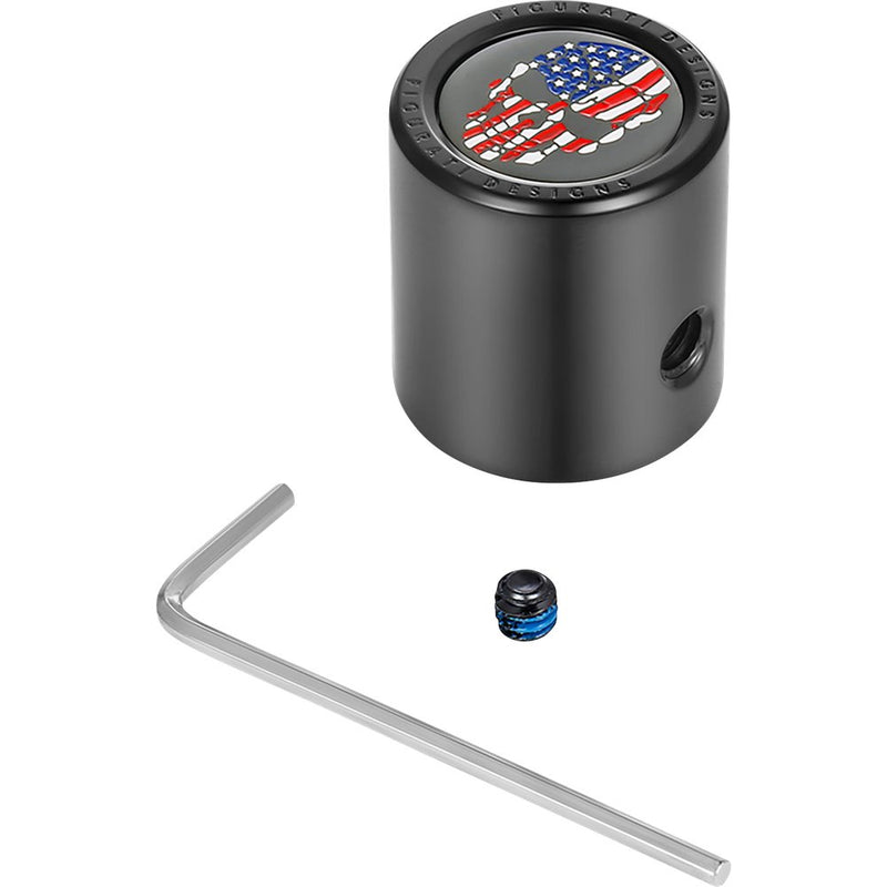 Figurati Designs Heel-Toe Shifter Cover - American Flag Skull - Red/White/Blue/Black FD25-HTSC-BLK