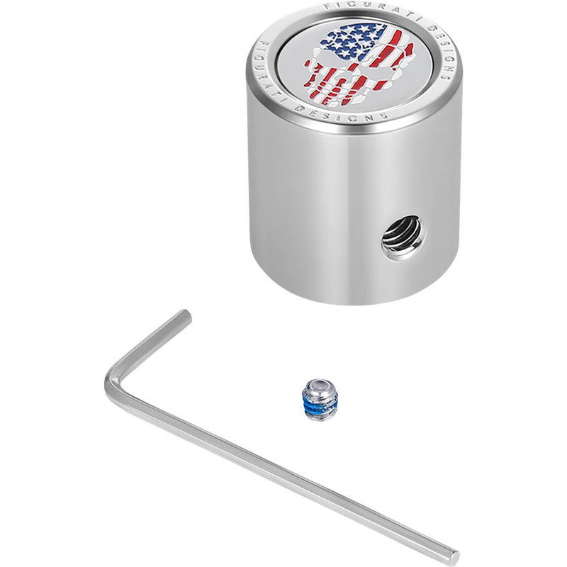 Figurati Designs Heel-Toe Shifter Cover - American Flag Skull - Red/White/Blue FD24-HTSC-SS
