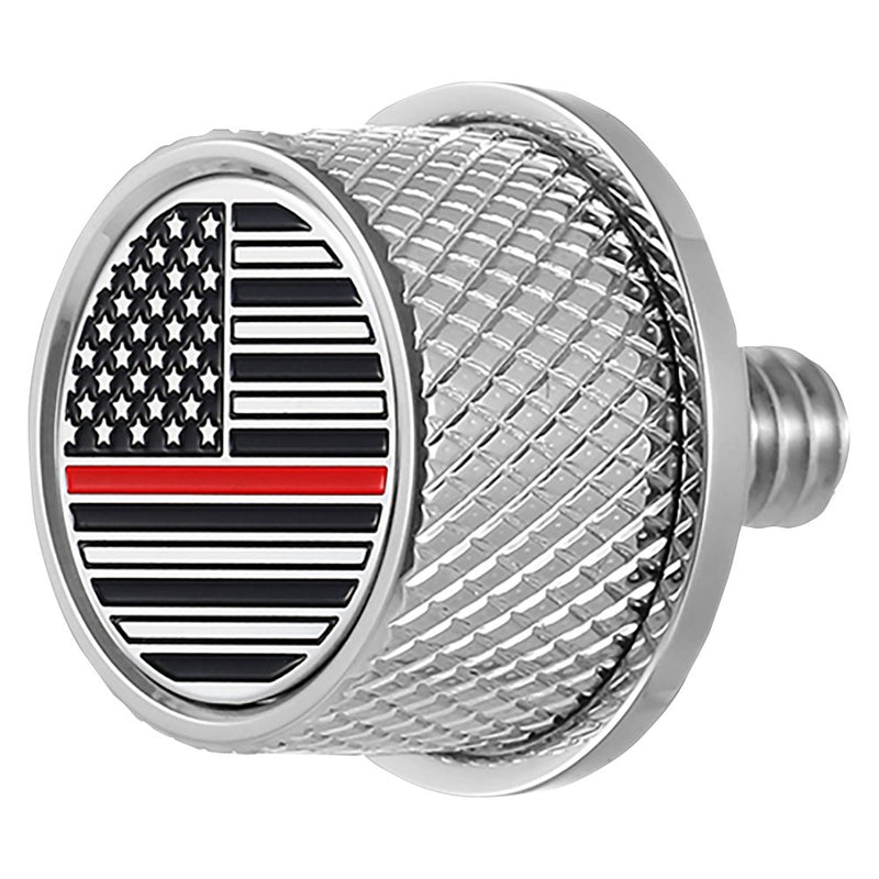 Figurati Designs Seat Mounting Knob - Stainless Steel - Red Line American Flag FD73-SEAT KN-SS
