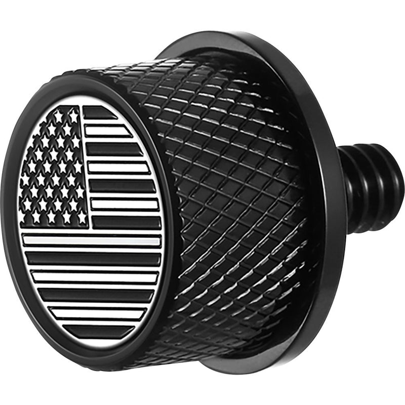 Figurati Designs Seat Mounting Knob - Black - Black/White American Flag - Contrast Cut FD26-SEAT KN-BK