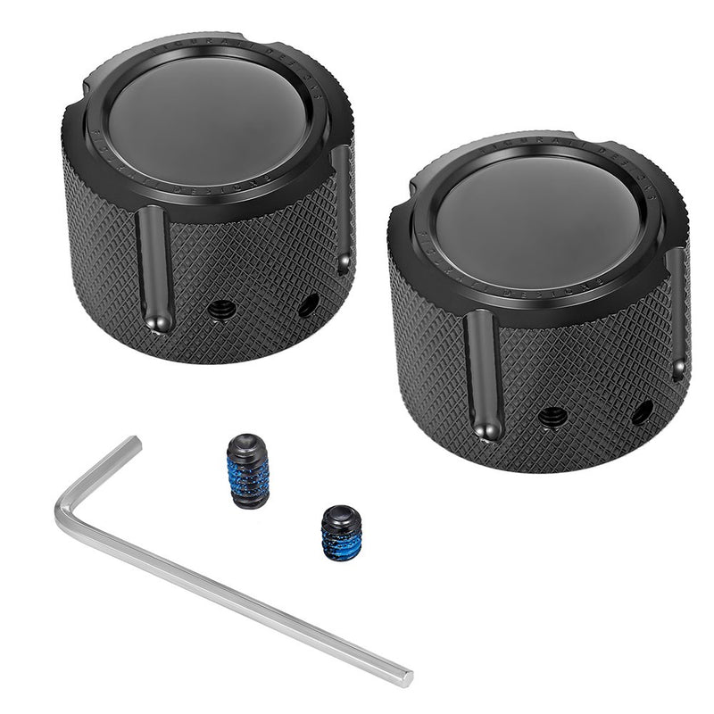Figurati Designs Axle Nut Cover - Front - Stainless Steel - Smooth - Black FD60-FAC-BK