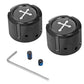 Figurati Designs Axle Nut Cover - Front - Stainless Steel - Cross - Black FD41-FAC-BK
