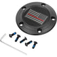 Figurati Designs Timing Cover - 5 Hole - Red Line American Flag - Black FD75-TC-5H-BLK
